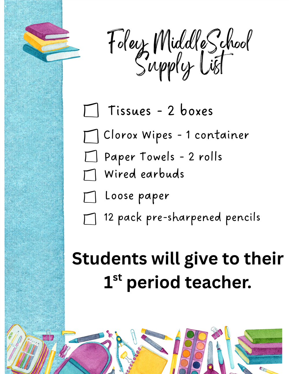  Supply List (English)